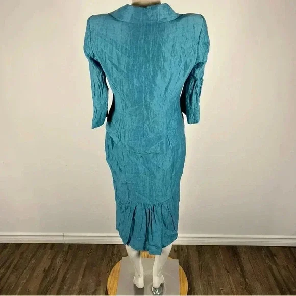 KALIKO suit set blazer and skirt linen  blend EU 36 - Picture 3 of 16